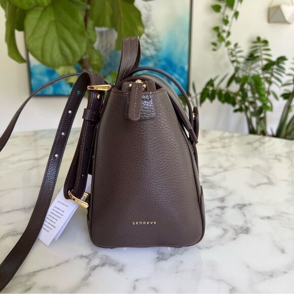 Senreve Mini Maestra Backpack Crossbody Bag Chocolate Brown Dolce Leather main image 10